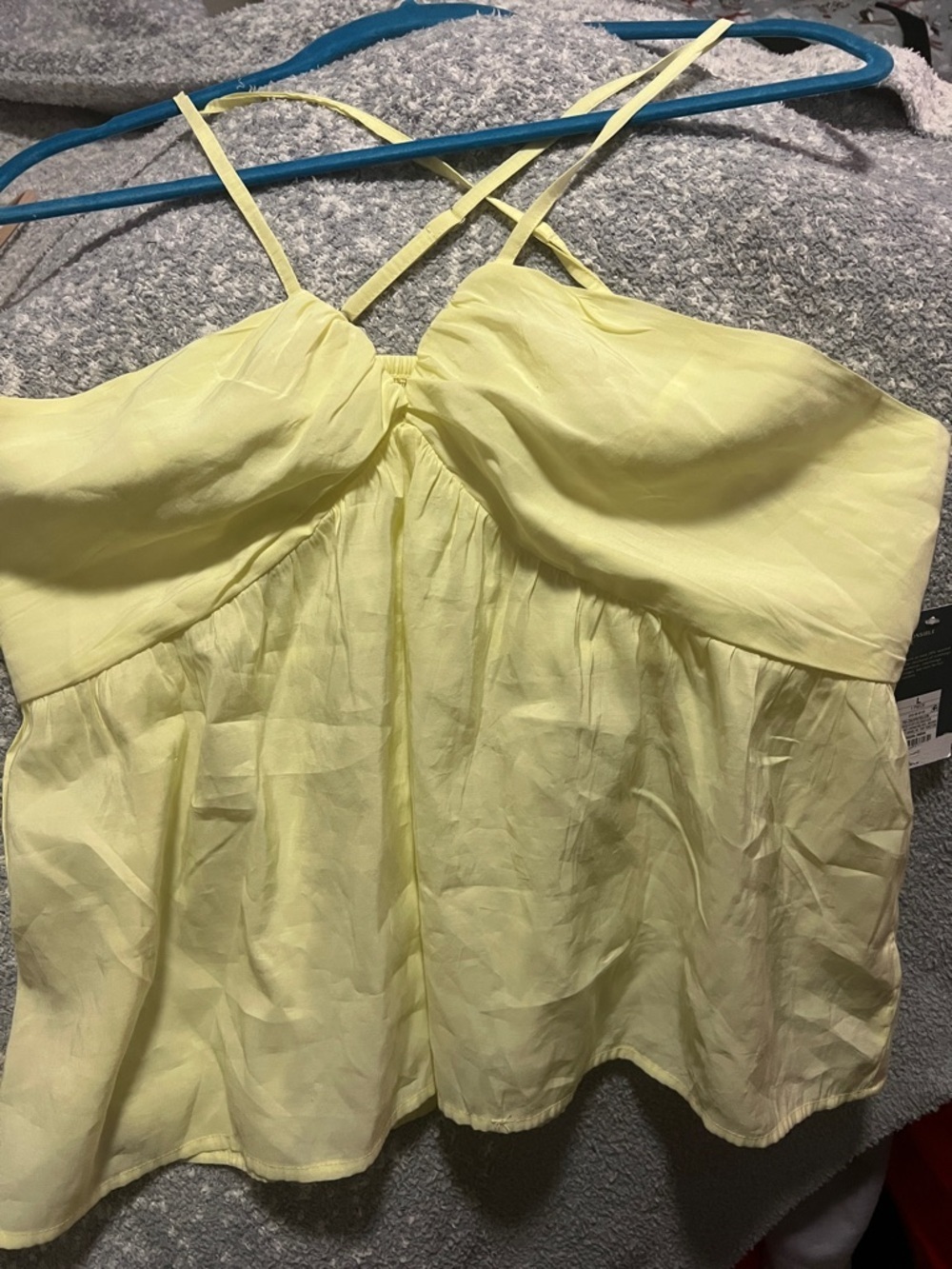 Universal Thread Pale Yellow Crisscross Strap Camisole